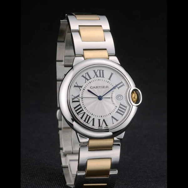 Cartier Ballon Bleu 38mm White Dial Stainless Steel Case Two Tone Gold Bracelet new59126