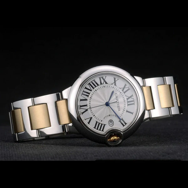 Cartier Ballon Bleu 38mm White Dial Stainless Steel Case Two Tone Gold Bracelet new59126