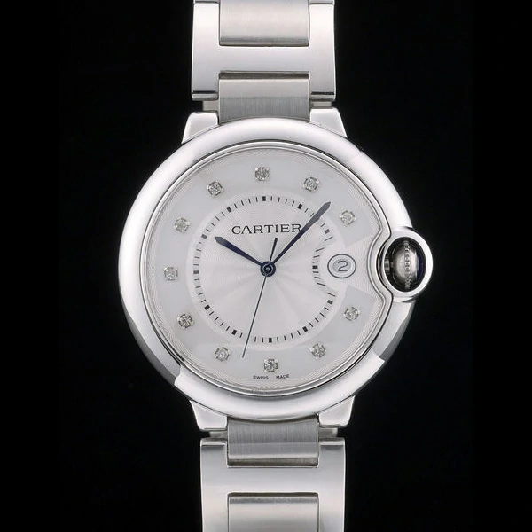 Cartier Ballon Bleu 42mm White Dial Stainless Steel Case Two Tone Silver Bracelet new59127
