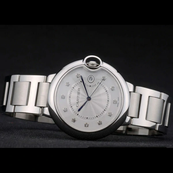Cartier Ballon Bleu 42mm White Dial Stainless Steel Case Two Tone Silver Bracelet new59127