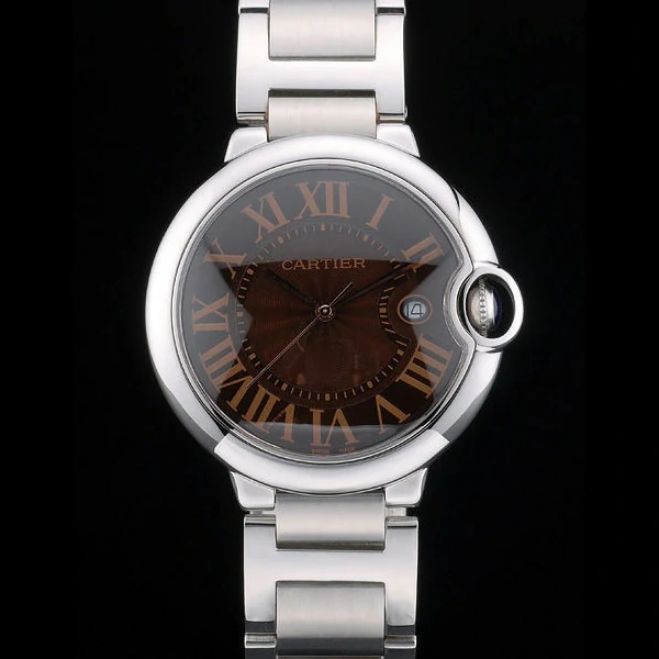 Cartier Ballon Bleu 42mm Brown Dial Stainless Steel Case And Bracelet new59129