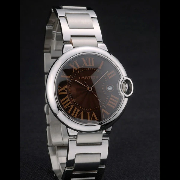 Cartier Ballon Bleu 42mm Brown Dial Stainless Steel Case And Bracelet new59129