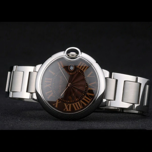 Cartier Ballon Bleu 42mm Brown Dial Stainless Steel Case And Bracelet new59129