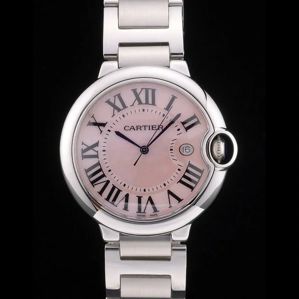 Cartier Ballon Bleu 42mm Pink Dial Stainless Steel Case And Bracelet new59135