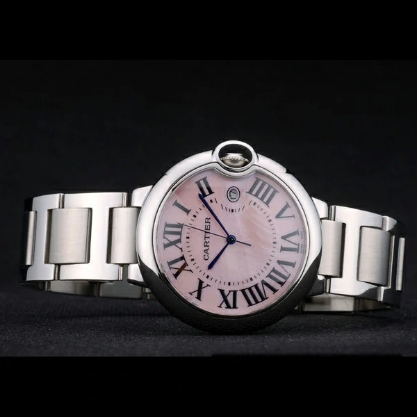 Cartier Ballon Bleu 42mm Pink Dial Stainless Steel Case And Bracelet new59135