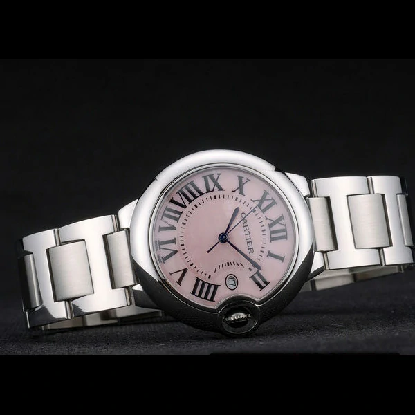 Cartier Ballon Bleu 38mm Pink Dial Stainless Steel Case And Bracelet new59136