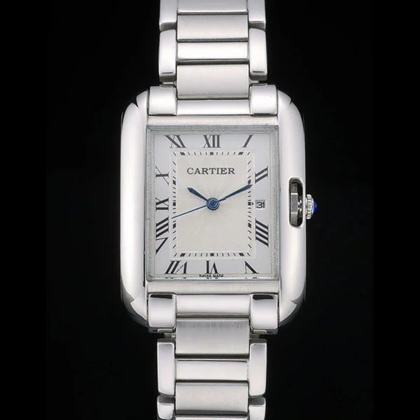 Cartier Tank Anglaise 30mm White Dial Stainless Steel Case And Bracelet new59145