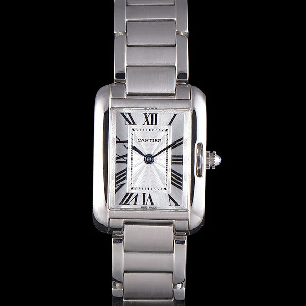 Cartier Tank Anglaise 23mm Silver Dial Stainless Steel Case And Bracelet new59146