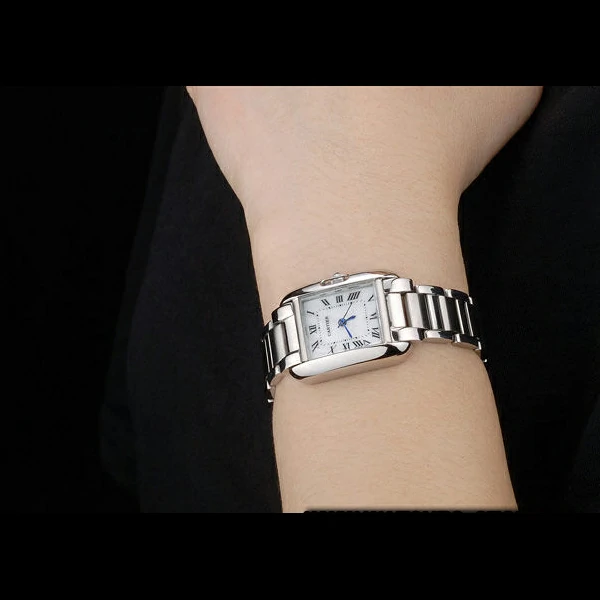 Cartier Tank Anglaise 23mm Silver Dial Stainless Steel Case And Bracelet new59146