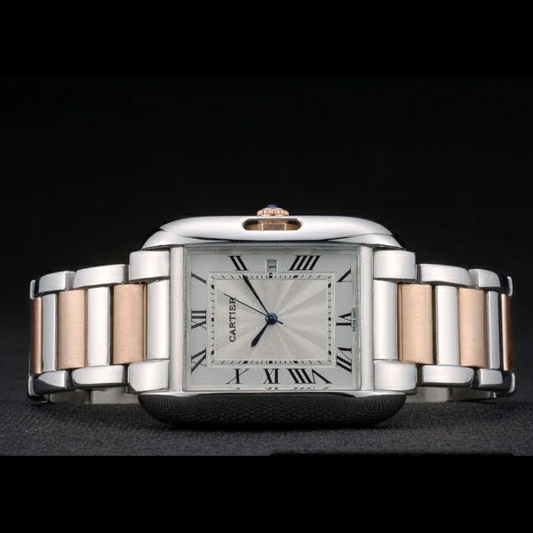 Cartier Tank Anglaise 36mm White Dial Stainless Steel Case Two Tone Bracelet new59150
