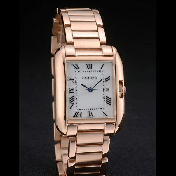 Cartier Tank Anglaise 30mm White Dial Rose Gold Case And Bracelet new59153