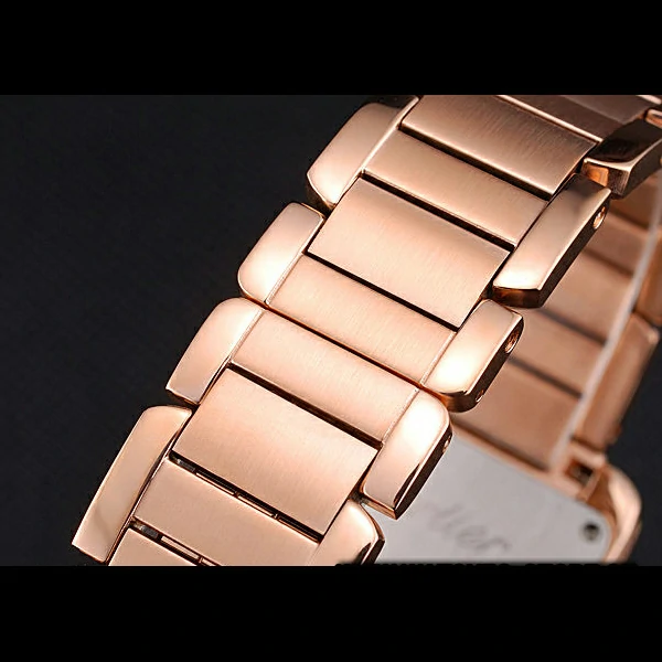 Cartier Tank Anglaise 30mm White Dial Diamonds Rose Gold Case Rose Gold Bracelet new59155