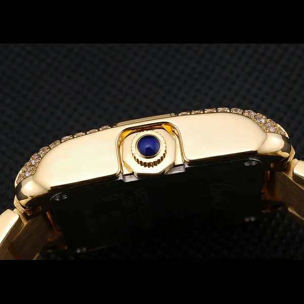 Cartier Tank Anglaise 30mm White Dial Diamonds Gold Case Gold Bracelet new59157