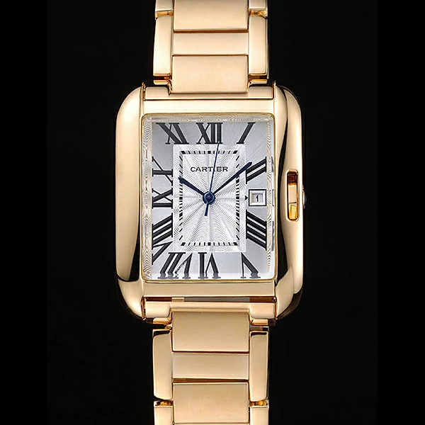 Cartier Tank Anglaise 30mm White Dial Gold Case And Bracelet new59159