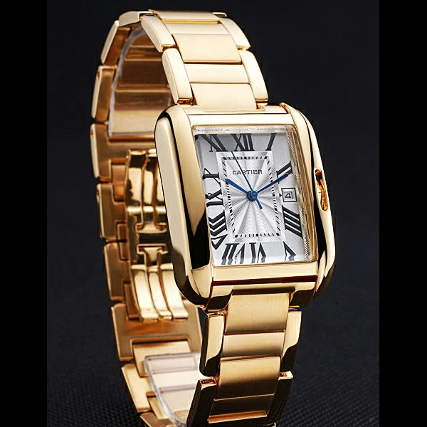 Cartier Tank Anglaise 30mm White Dial Gold Case And Bracelet new59159