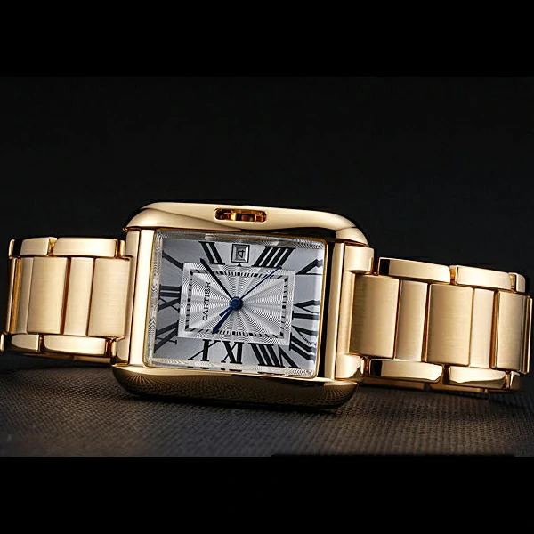 Cartier Tank Anglaise 30mm White Dial Gold Case And Bracelet new59159