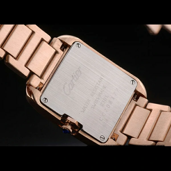 Cartier Tank Anglaise White Dragon Dial Diamonds Rose Gold Case Rose Gold Bracelet new59160