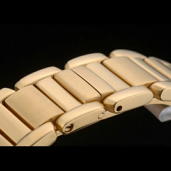 Cartier Tank Anglaise White Dragon Dial Diamonds Gold Case Gold Bracelet new59161