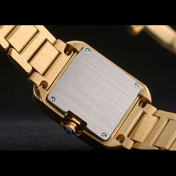 Cartier Tank Anglaise White Dragon Dial Diamonds Gold Case Gold Bracelet new59161