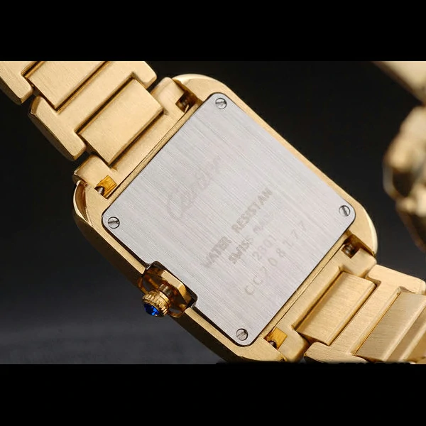Cartier Tank Anglaise White Tortoise Dial Diamonds Gold Case Gold Bracelet new59162