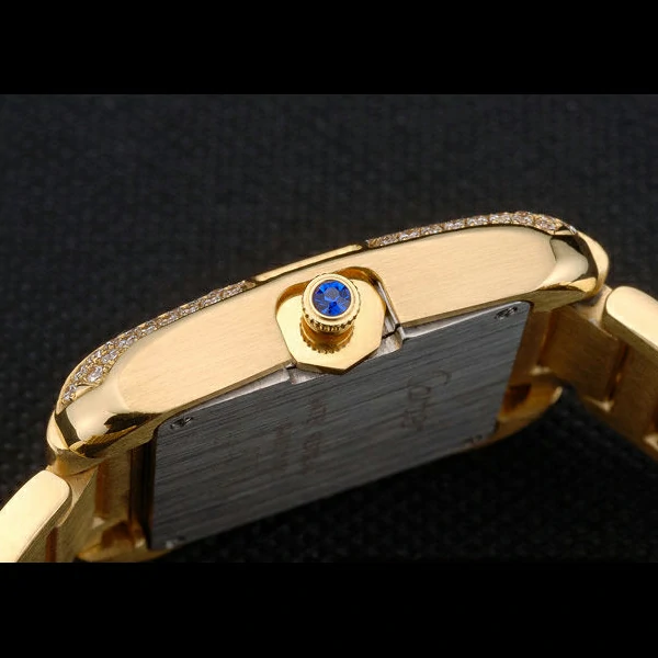 Cartier Tank Anglaise White Tortoise Dial Diamonds Gold Case Gold Bracelet new59162
