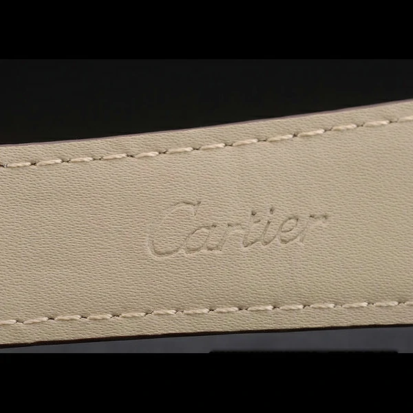 Cartier Tank Anglaise White Tortoise Dial Gold Case Brown Leather Bracelet new59165