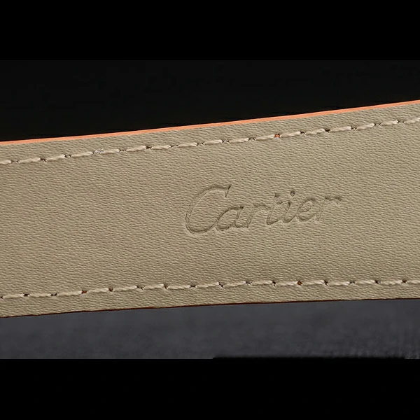 Cartier Tank Anglaise 36mm White Dial Gold Case Orange Leather Bracelet new59176