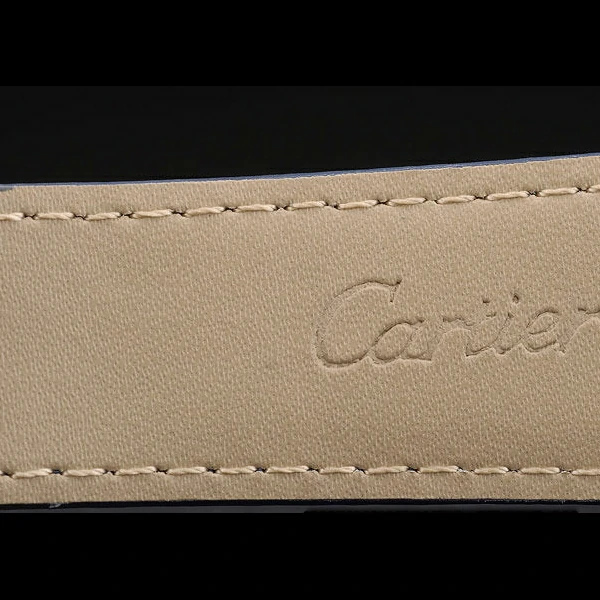 Cartier Tank Anglaise 36mm White Dial Diamonds Steel Case Blue Leather Bracelet new59184