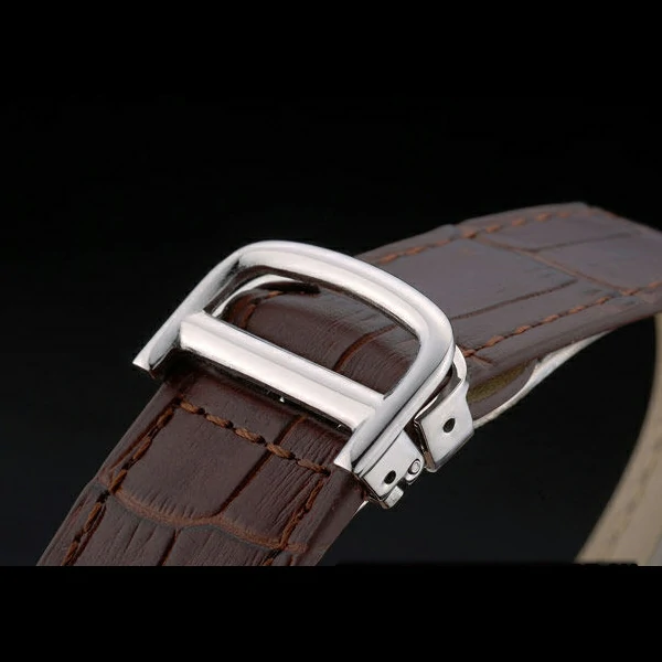 Cartier Tank Anglaise 36mm White Dial Stainless Steel Case Brown Leather Bracelet new59187