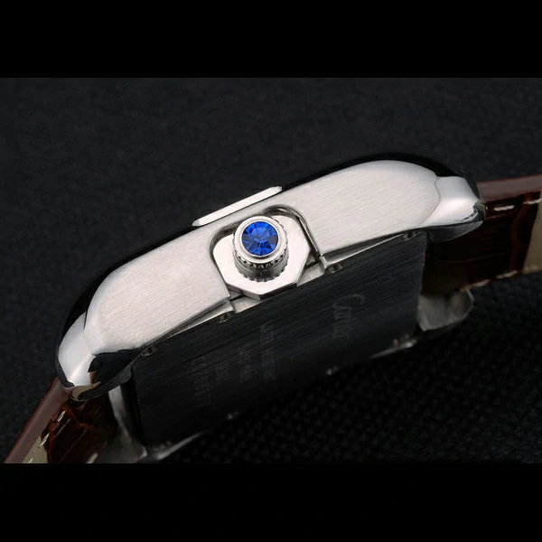Cartier Tank Anglaise 36mm White Dial Stainless Steel Case Brown Leather Bracelet new59187