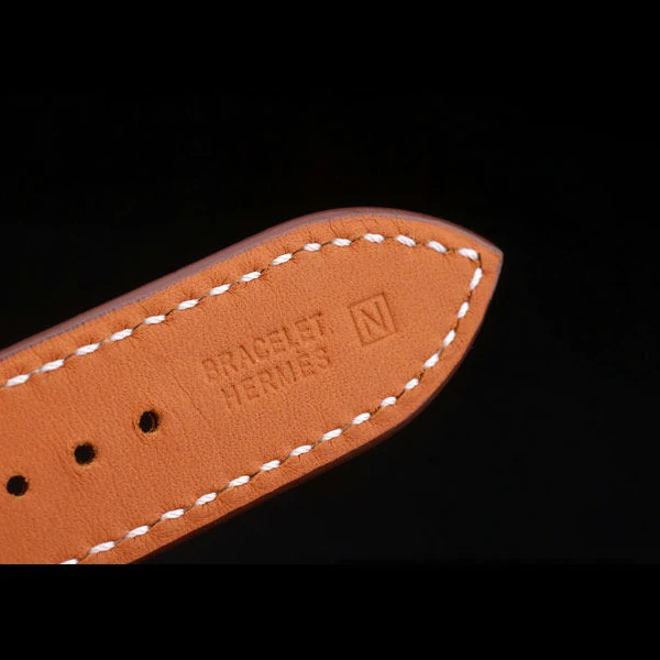 Hermes Heure H Stainless Steel Polished Bezel Tan Leather Strap White Dial new59195