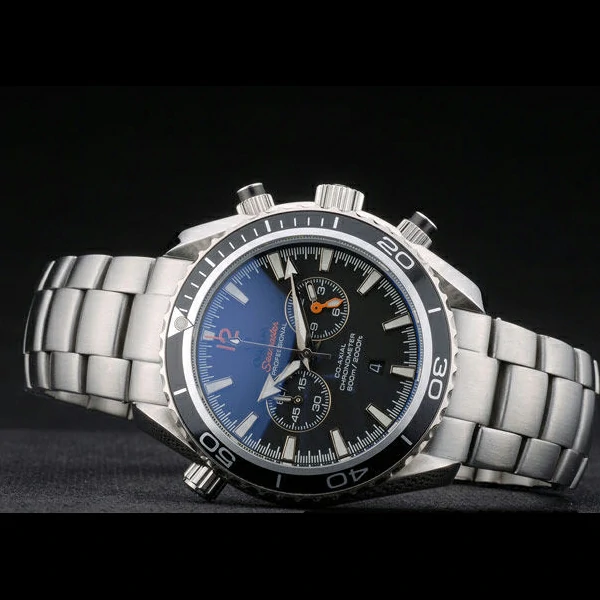 Omega Seamaster Planet Ocean Black Tachymeter Black Dial Stainless Steel Strap new59204