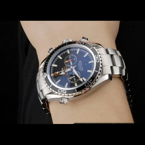 Omega Seamaster Planet Ocean Black Tachymeter Black Dial Stainless Steel Strap new59204