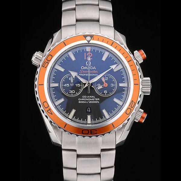 Omega Seamaster Planet Ocean Orange Tachymeter Black Dial Stainless Steel Strap new59205