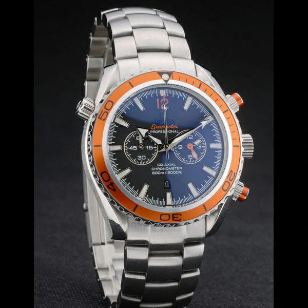 Omega Seamaster Planet Ocean Orange Tachymeter Black Dial Stainless Steel Strap new59205