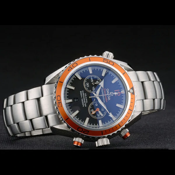 Omega Seamaster Planet Ocean Orange Tachymeter Black Dial Stainless Steel Strap new59205