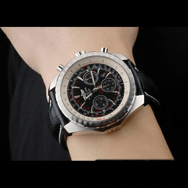 Breitling Bentley Black Croco Leather Bracelet Black Dial new59232