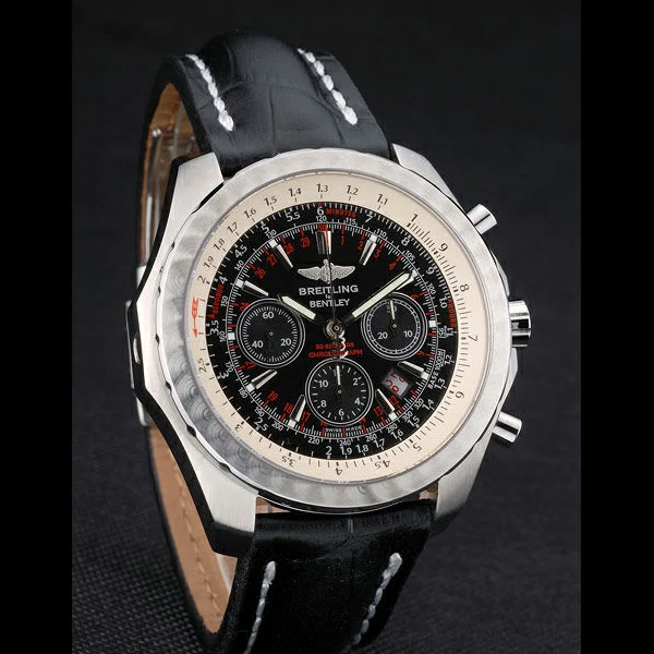 Breitling Bentley Black Croco Leather Bracelet Black Dial new59232