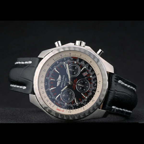 Breitling Bentley Black Croco Leather Bracelet Black Dial new59232