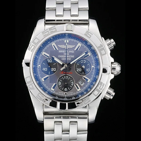 Breitling Certifie Stainless Steel Bezel Navy Dial new59233