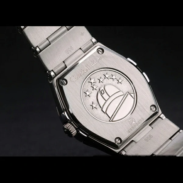 Lady Omega Constellation Crystal Encrusted Bezel Silver Radial Dial new59237