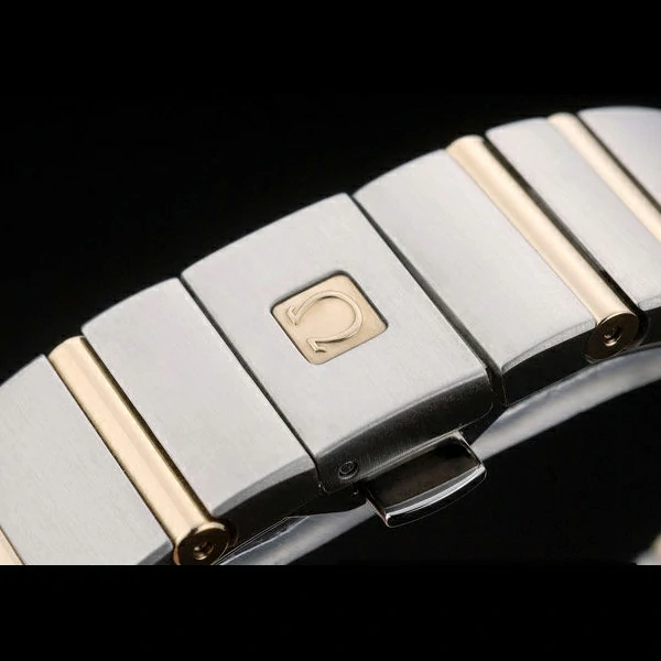 Lady Omega Constellation Stainless Steel Bracelet Golden Dial new59238