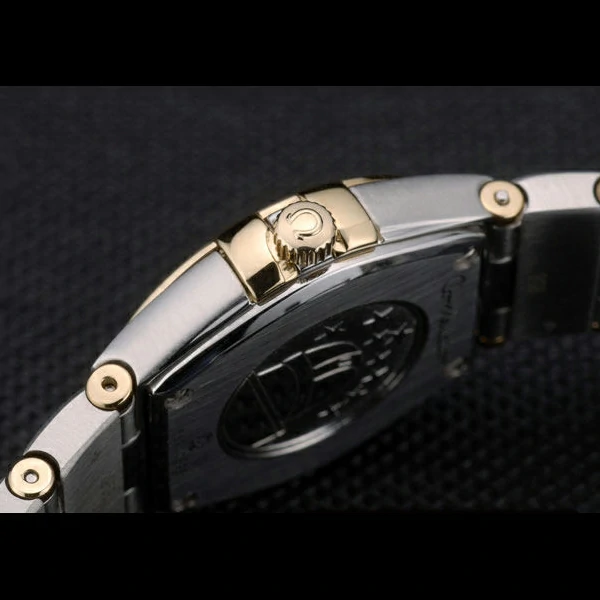 Lady Omega Constellation Stainless Steel Bracelet Golden Dial new59238