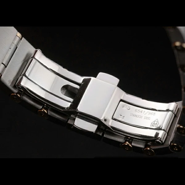 Lady Omega Constellation Crystal Encrusted Bezel Golden Dial new59239