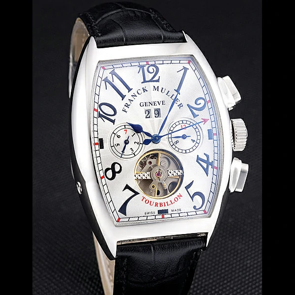 Franck Muller Casablanca Black Croco Leather Strap Tourbillon new59259