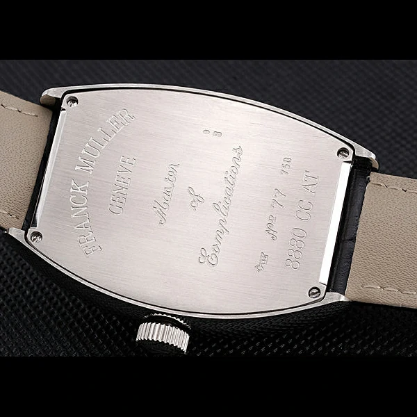 Franck Muller Casablanca Black Croco Leather Strap White Dial new59261