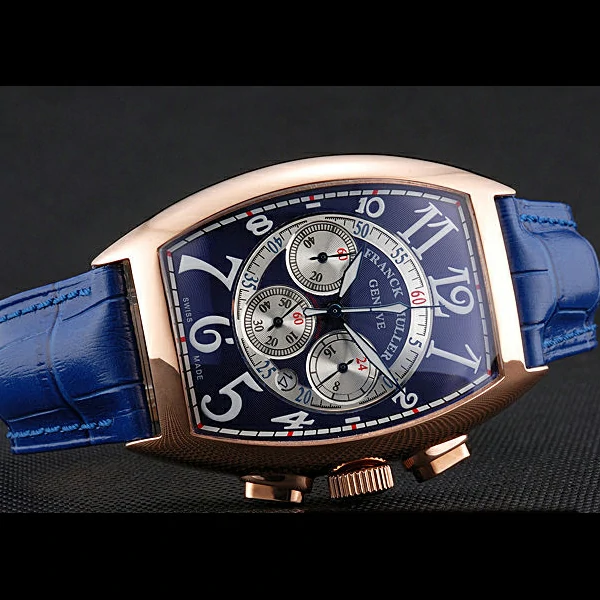Franck Muller Casablanca Blue Croco Leather Strap Blue Dial new59263