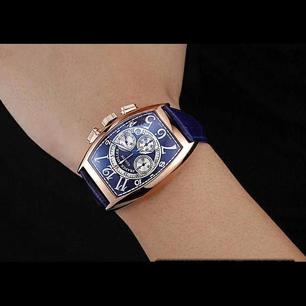 Franck Muller Casablanca Blue Croco Leather Strap Blue Dial new59263