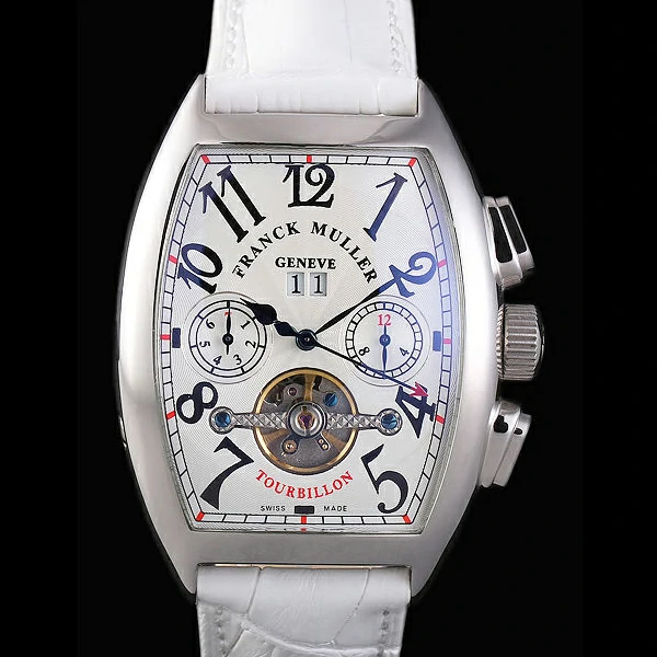 Franck Muller Casablanca White Croco Leather Strap White Dial new59264