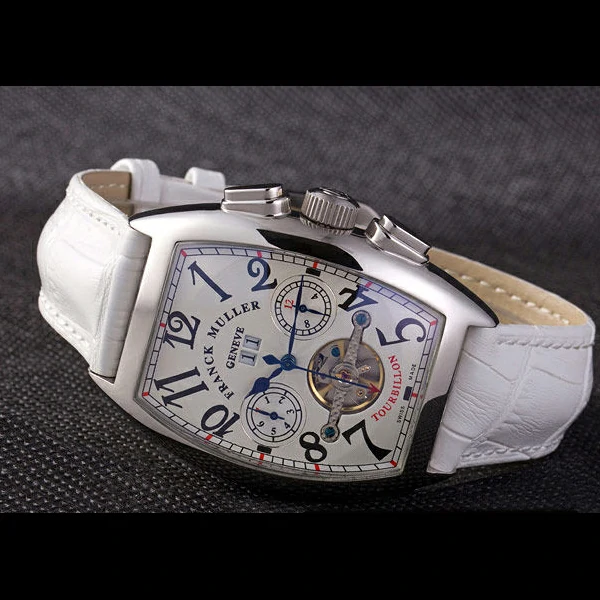 Franck Muller Casablanca White Croco Leather Strap White Dial new59264
